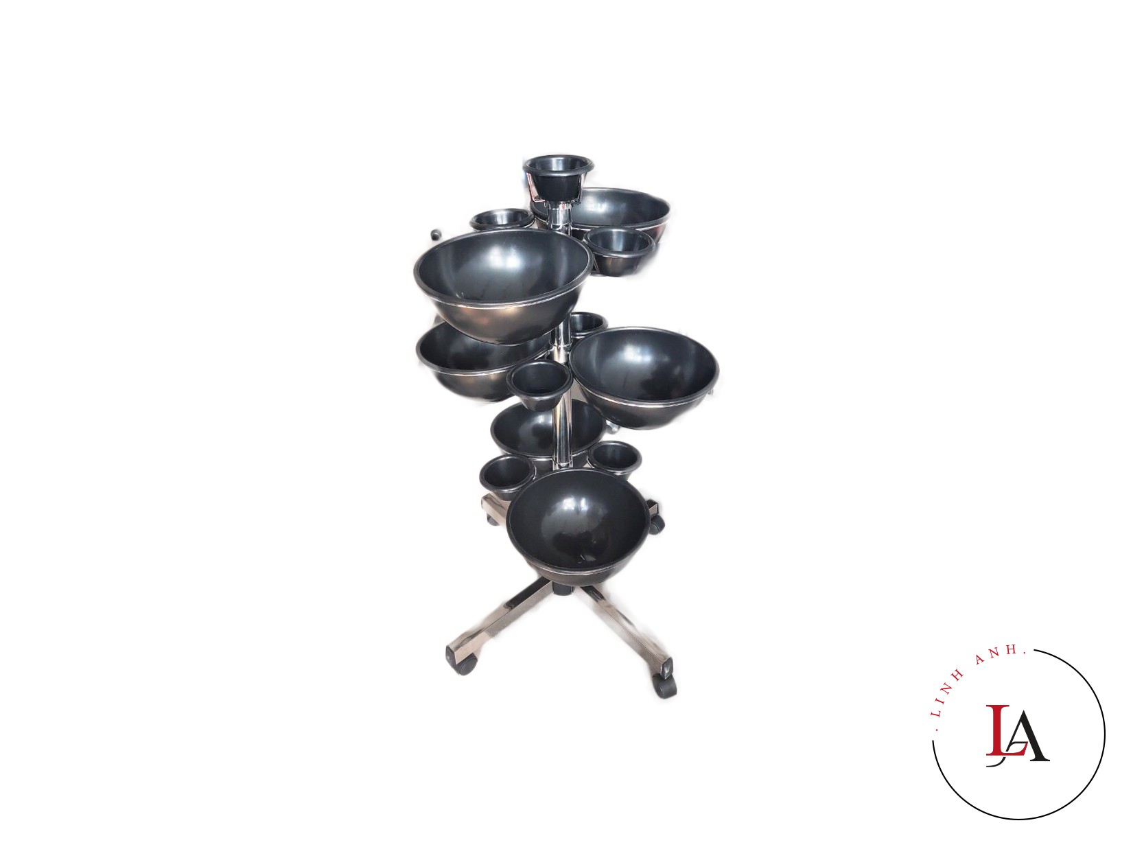 VH Cây nước 6 bát nhựa có bánh xe